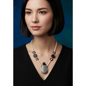 Tribal Ethnic Boho Necklace Stone Metal Chunky Pendant Statement Fashion Jewelry